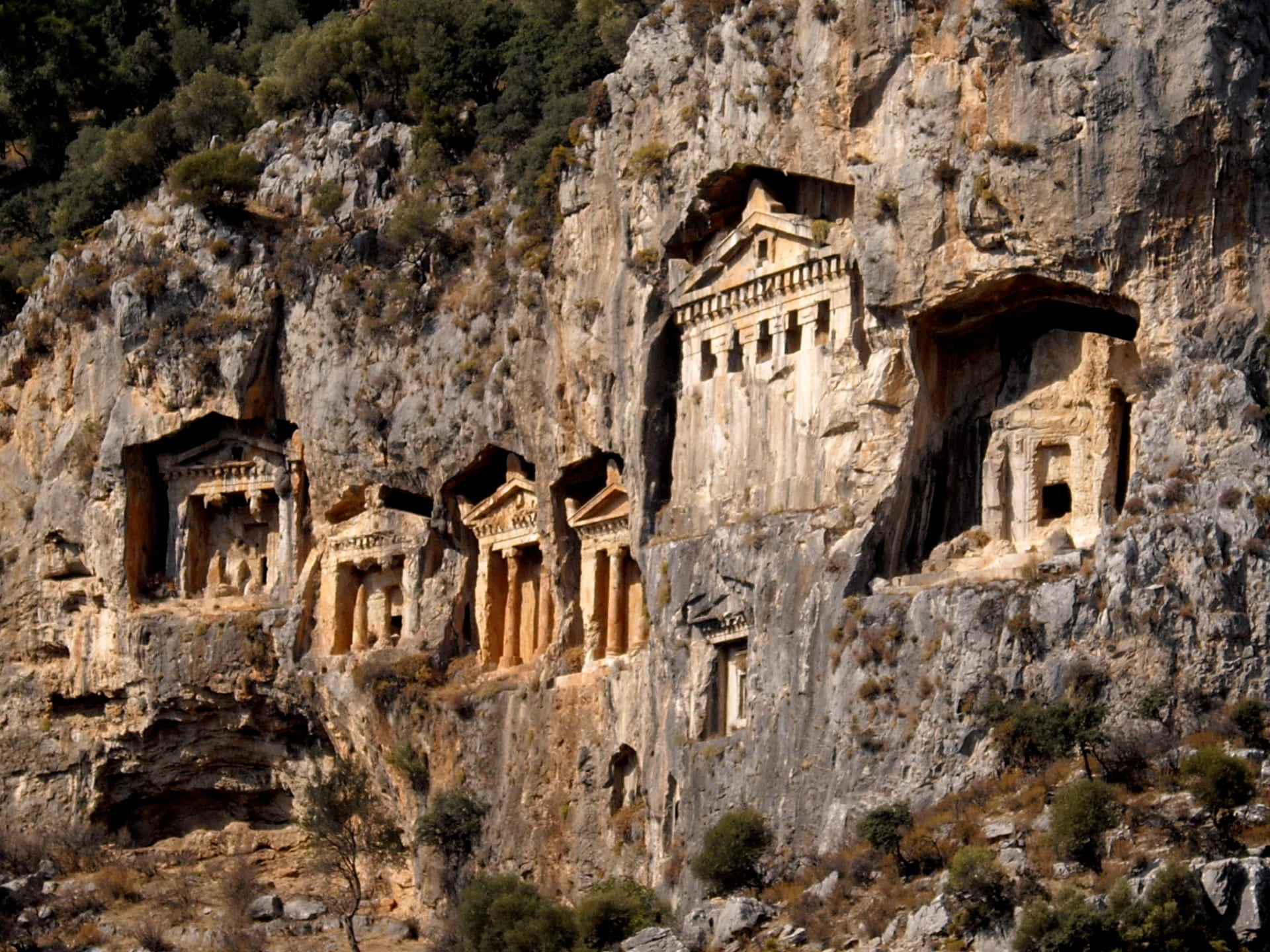 Lycian rock tombs above the Dalyan river